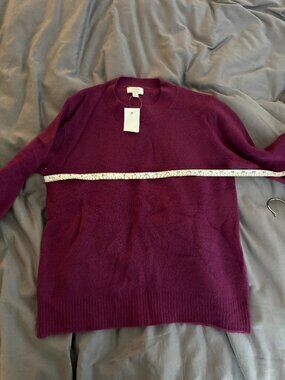 NWT J. Crew Extra Soft Crewneck Sweater Burgundy Red S